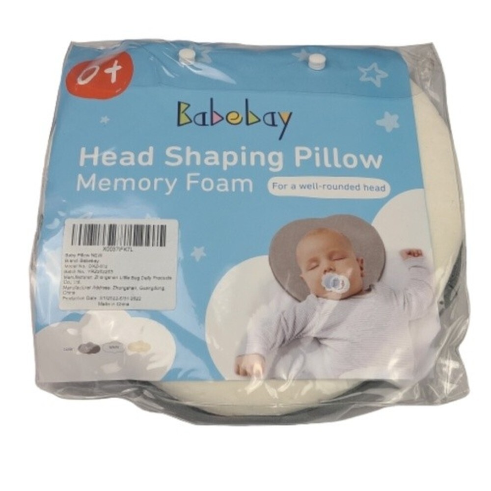 Babebay Head Shaping Memory Foam Baby Pillow for Newborn Head 0+